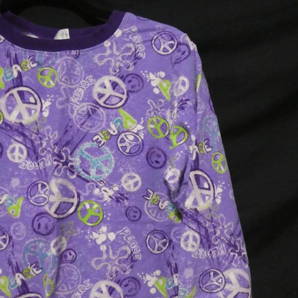 GEORGE | large (14-16) | Flannel Peace and Love Pajama Shirt and Pant Set - Picture 8 of 16